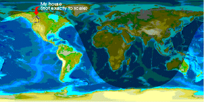 My house on a world map